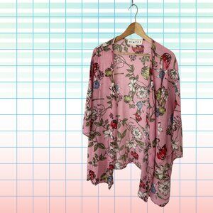 HIATUS PINK RED BLUE GREEN FLORAL KIMONO